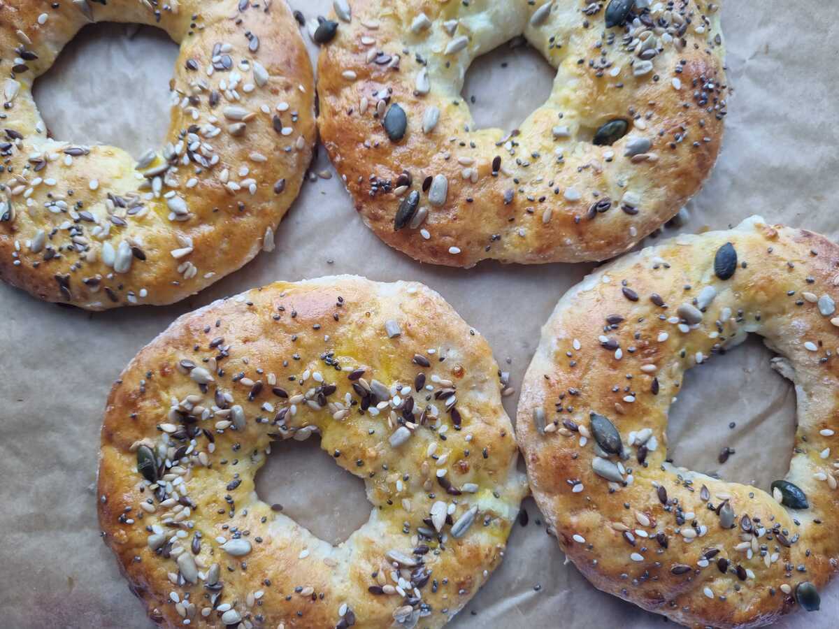 High Protein Cottage Cheese Bagels